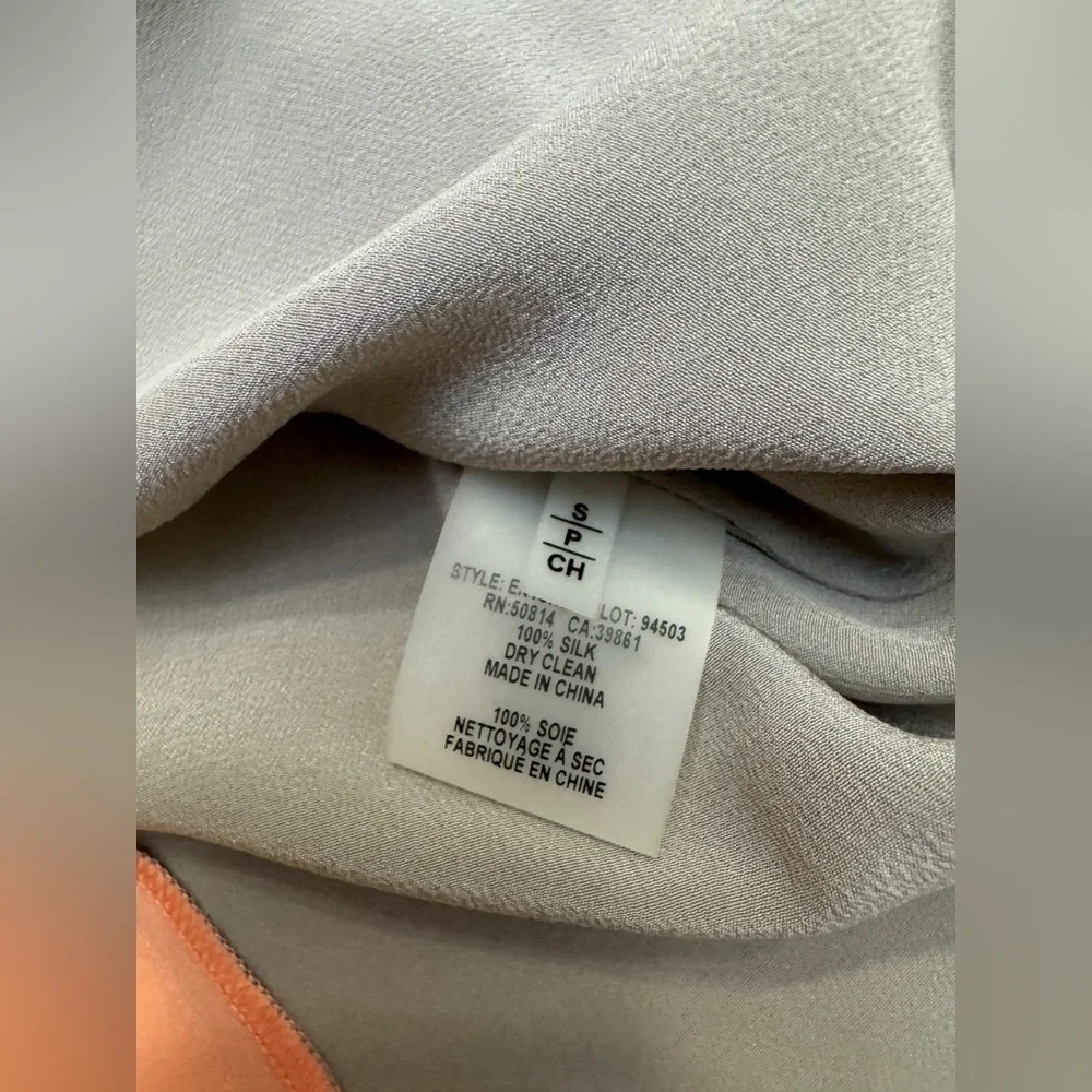 Elie Tahari Silk Colorblock Blouse Size Small